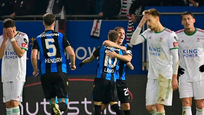 Club Brugge celebrate scoring in the Belgian Pro League
