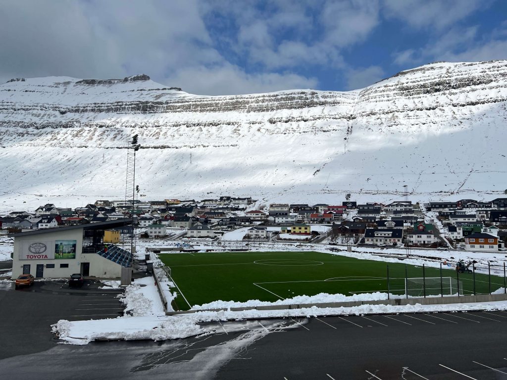 Serpugerdi Stadium in the Faroe Islands, home to Vikingur Gøta.