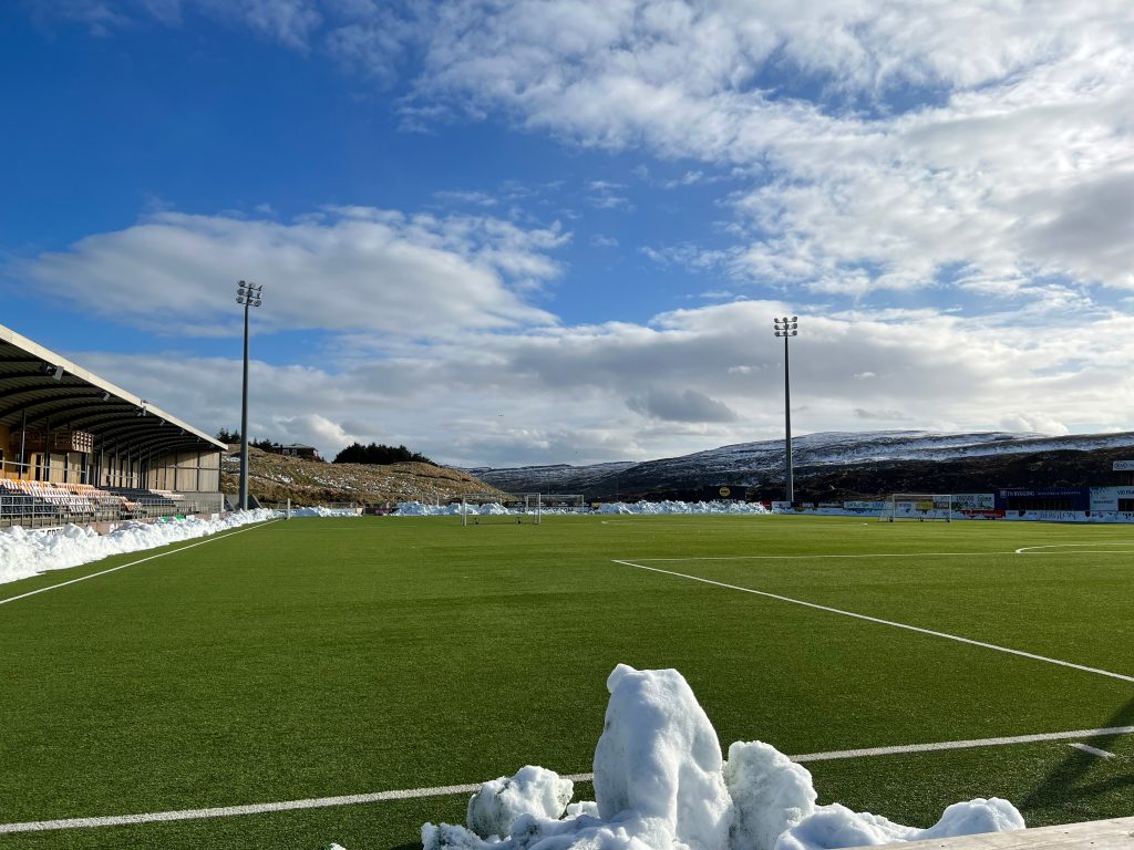 RunavÃ­k Stadium in the Faroe Islands, home to NSI Runavik.