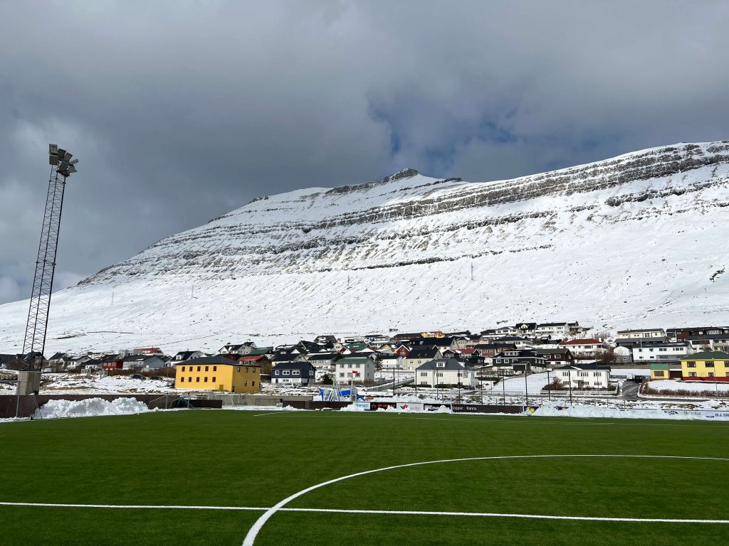 Serpugerdi Stadium in the Faroe Islands, home to Vikingur GÃ¸ta.