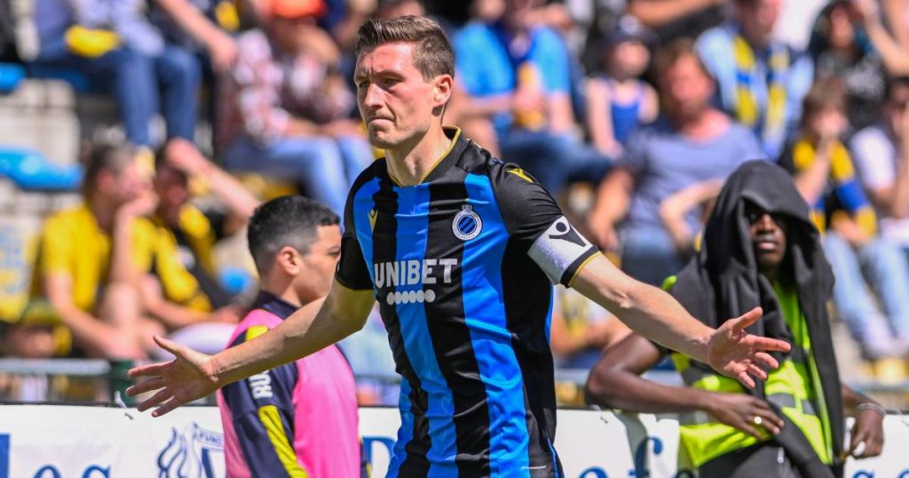 Club Brugge's Hans Vanaken celebrates his goal against Union Saint-Gilloise which helped his side to the Pro League title. 