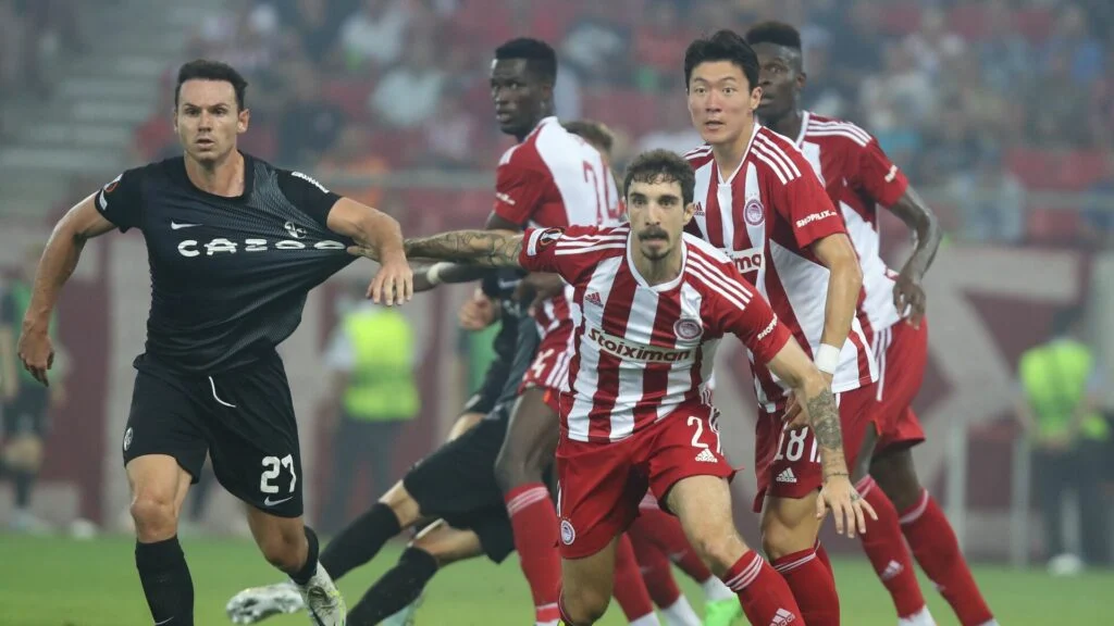 Greek Super League side Olympiacos in action in the Europa League this midweek