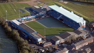 Carlisle United's Brunton Park, pictured from the air