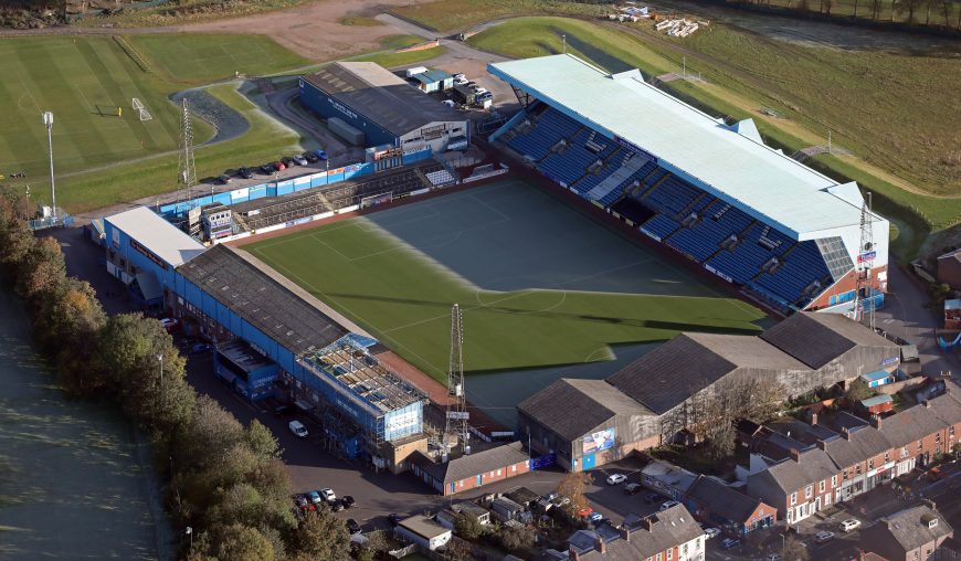 Carlisle United's Brunton Park, pictured from the air