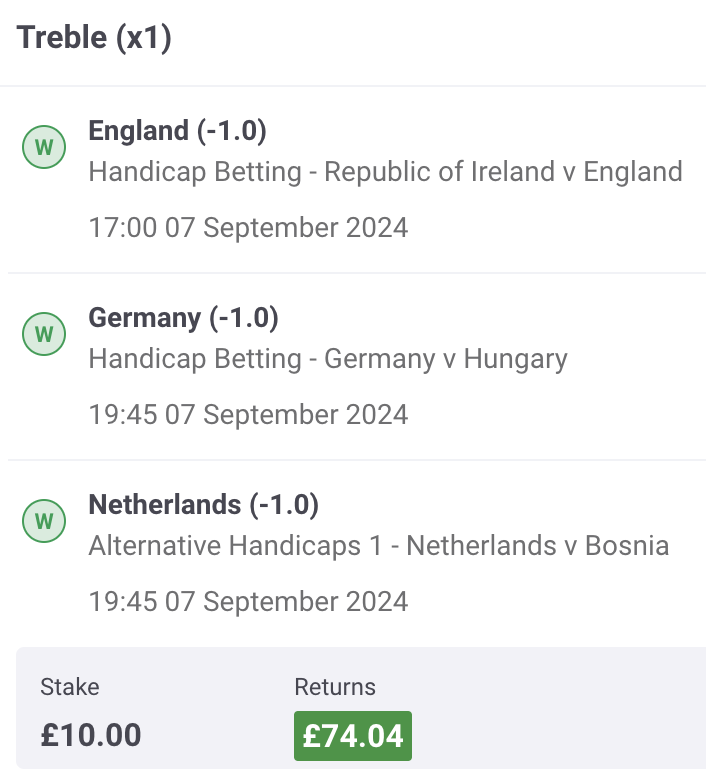 Nations League Handicap Acca