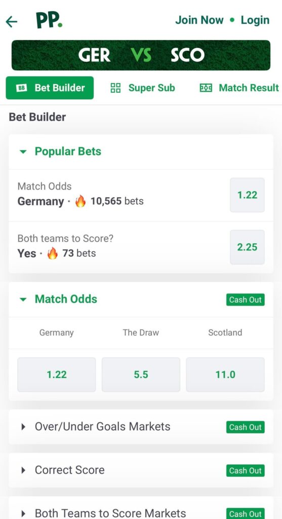 Paddy Power Bet Builder Image