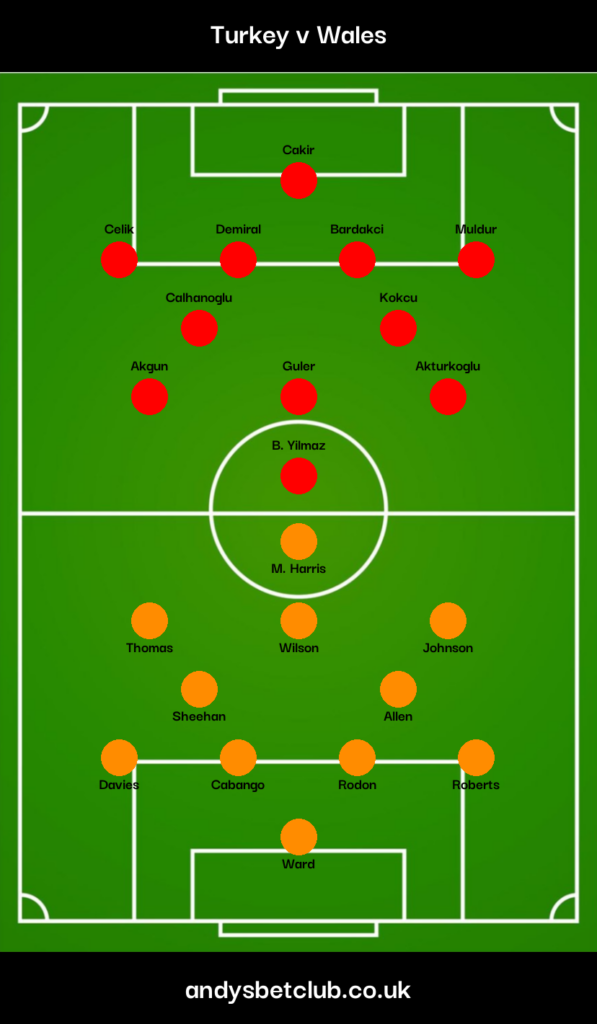 👕 Turkey v Wales Predicted XI