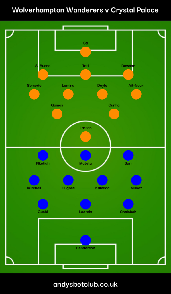 Wolves v Crystal Palace Predicted XI