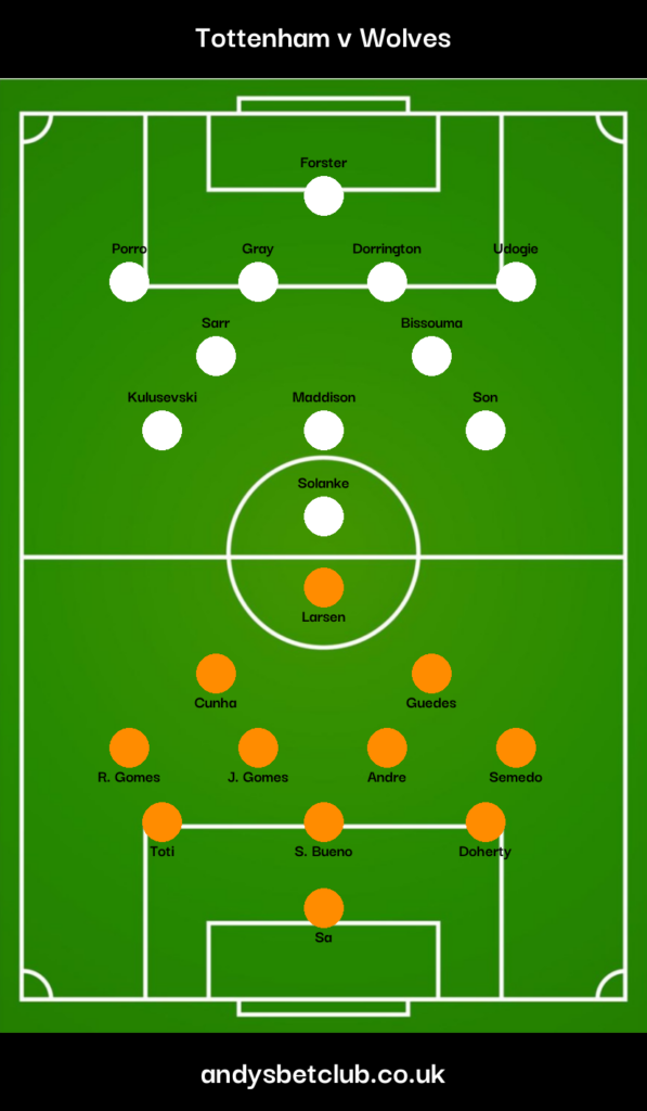 Tottenham v Wolves Predicted XI