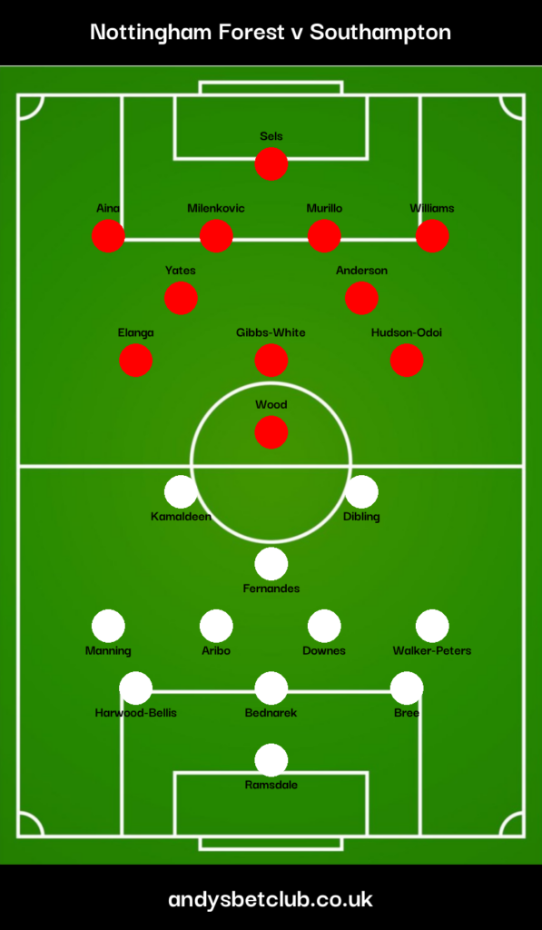 Nottingham Forest v Southampton Predicted XI