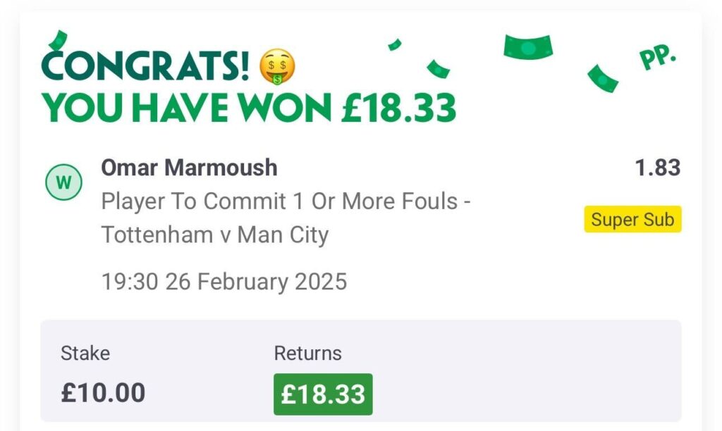 Tottenham v Man City Gem Bet Winner