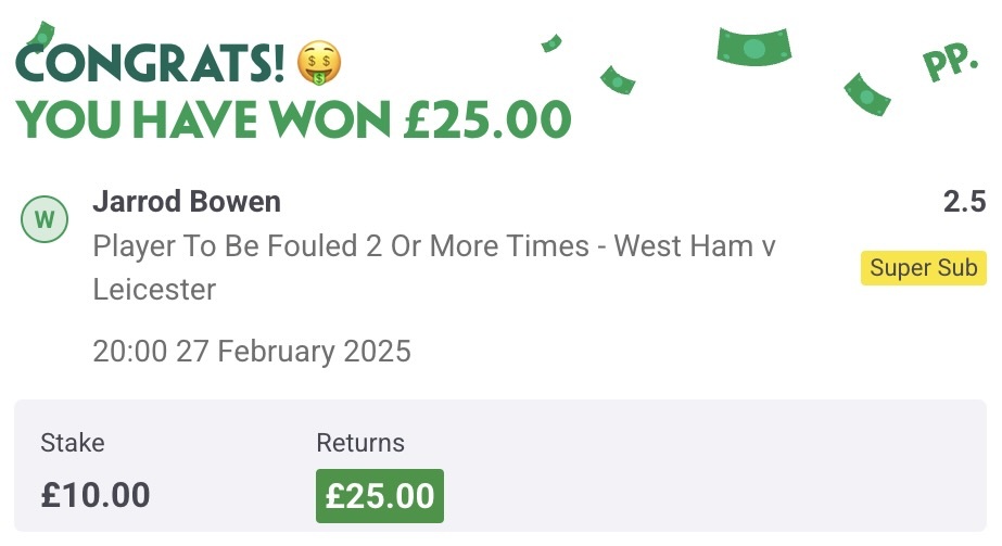 West Ham v Leicester Gem Bet Winner