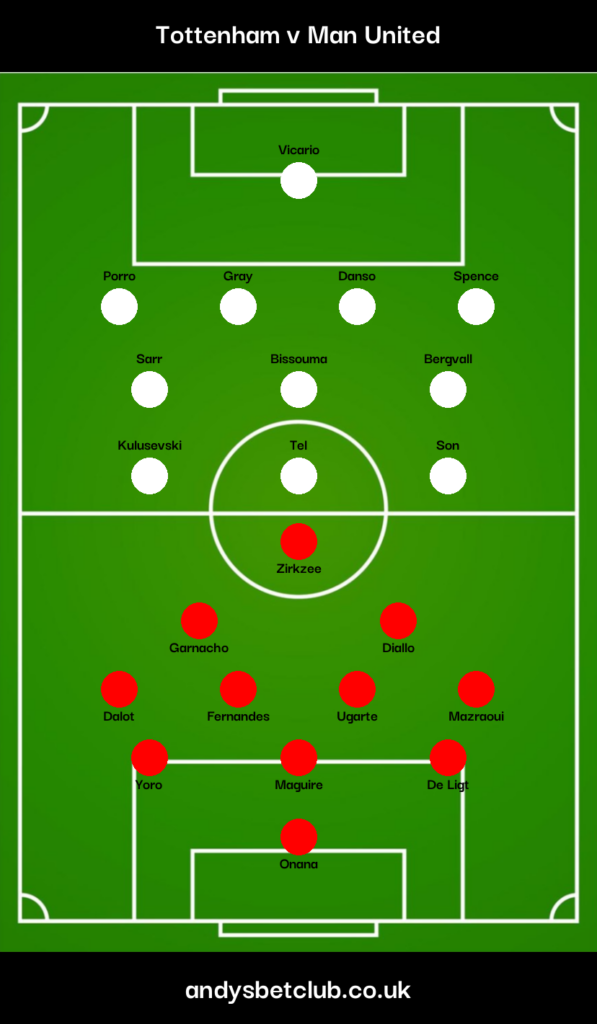 Tottenham v Man United Predicted XI